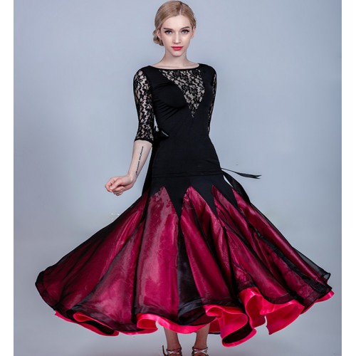 ballroom dancing dresses  for women royal blue red tango waltz ballroom dancing dresses tops and skirts